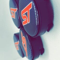 FORD ST WITH BORDERLINE Self leveling magnetic alloy wheel centre caps adapter + faces PACK OF 4